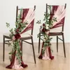 Cadeiras de cor sólida de casamento Sashes com flor de rosa de seda artificial para decoração de partido de partido adereços de corredor 240513