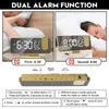 Digital Alarm Clock Radio Projection Multifunction Bedside Time Display With Temperature And Humidity Mirror 240506