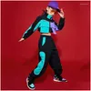 Stage Wear Kids Jazz Dance Hip Hop kostuums Girls Short Jacket Navel Tops Street Pants Performance Fashion Clothing For Children Dro Dhr9c