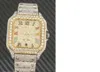 Luxuriöser römisches Zifferblatt VVS Moissanite Edelstahl Uhr Wache Hip Hop But Down Eceed Out Bling Blink Uhr Personalisierte benutzerdefinierte Uhr