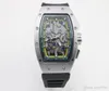 high quality Man 011 watch rubber silver case 6 needle Automatic machinery watch6909377