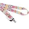 Flicka barndom söt vän Kuromi Melody Keychain ID Kreditkort Cover Pass Mobiltelefon Charm Nackband Badge Holder Keyring Accessories 1019