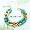 Charm Bracelets IngeSight.Z 9 Colors Acrylic Resin Friendship Bangles Chunky Thick Green On Hand Female Wrist Chain Jewelry