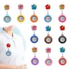 Pocket Watches Fluorescent Pentapetal Flower Clip Medical Hang Clock Gift Retractable Arabic Numeral Dial Nurse Watch Brooch Quartz Mo Otjgq