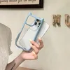 Caseist söt 3D -kattöron Telefonfodral akryl tydligt transparent par ins heta trend kawaii mobil tpu stötfångare omslag flicka kvinnor gåva till iPhone 15 14 13 12 11 pro max plus