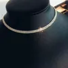 4Ct Solid Necklace Shining Fine Custom VS Diamond Tennis Chain Choker Real Gold Necklaces For Hip Hop Women Men