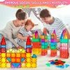 132PCS Magnetic Tiles with 2 Cars Deluxe Set, 3D Magnetic Building Blocks, Preschool Magnetic STEM Toys Sensory Educational Toys for Toddlers Kids 3 4 5 6 7 8-12