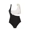 2024 ins women's triangular jumpsuit small chest color blocking belly slimming swimsuit H515-23.8