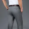 Calças masculinas 2023 Primavera Verão Novo masculino Pontas casuais clássicas estilo modal elegante calça sem ferro acabado de marca masculina roupas de marca y240514