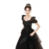 Black Hepburn style 2024 new banquet temperament light luxury niche dinner host French evening gown