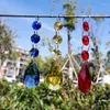 Garden Decorations 2pc Crystal Suncatcher Prism tår droppar hänge med Octagon Bead Chain Sun Catcher Christmas Tree Decor