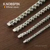 KNOBSPIN D VVSオリジナルグリーンテニスブレスレット女性用男性ラボダイヤモンドとGRAウェディングジュエリー925スライバーブレスレット240423