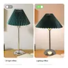 Table Lamps 220V Pleated Table Lamp 3 Way Dimmable Modern Bedside Lamp with Lampshade Nightstand Lamp for Living Room Bedroom Home Office