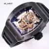 RM Racing Wrist Watch Automatic Tourbillon Full Sky Star Skull Watch Multi-functional Hollowed out Mechanical Mens Watch