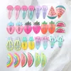 Accessoires de cheveux 30 Mignon Cartoon Animaux Clips de cheveux Fruit adaptés aux filles Accessoires de cheveux Sweet Rainbow Butterfly Class Clips Childrens Hair Decoration D240514