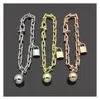 Bangle 3 färger Kvinnor Designer Bangles Single-Layer U-Chain Classic Armband Luxury Brand Lock Bead Par Armband Drop Delivery Je Dhtds