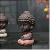 Articles de nouveauté Small Bouddha Statue Monk Figure Inde India Yoga Mandala TEA PET CERAMIQUE CRAFTES DÉCORATIVE DROP DIMIN