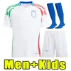 2024 Italien Soccer Jerseys Fans Player Version Maglie Da Calcio Totti Verratti Chiesa Italia 24 25 Men Football Shirts T Lorenzo Man Uniform Men Kids Kits 3xl 4xl