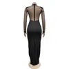 Runway Dresses Year Luxury Diamonds Splicing Mesh S men Patchwork Bodycon Maxi Dress Women Birthday Evening Sexy Party Long Vestidos T240515