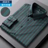 Casual shirts voor heren gestreepte elastische zakelijke zakelijke slanke formele slijtage knappe lange mouwen shirt modieuze klassieke basis anti-defense