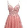 Sparkly Tulle Homecoming Short Lace Prom -klänningar för tonåringar Mini Tail Dress Prom Amz