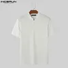 Camicie da uomo 2024 uomini camicia da uomo con cerniera solida con cerniera o scollo corto abbigliamento casual abbigliamento in stile coreano maglietta maschio tops s-5xl incerun