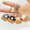 Creatieve persoonlijkheid schattige kleine kattenbox sleutelhanger voor vrouwen heren sleutelhanger tas hangers