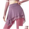 Skirts Skirt Waist Bandage Anti-Glare Hip-Ering Quick Dry Running Athletic Active Dancing Gym Workout Shawl Clothes Drop Delivery Ap Dh2Gl