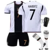 Jersey de futebol 2223 Alemanha Casa 13 Muller Copa do Mundo Jersey 7 Haffers 8 Kit de futebol cruzado