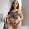 Bras sets dames femmes pyjamas tentation léopard halter porno Plus taille perspective sous-vêtements érotique de lingerie décontractée