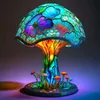 Table Lamps Creative Stained Plant Series Table Lamps Resin Colorful Bedroom Bedside Flower Mushroom Retro Table Night Lamp Atmosphere Light