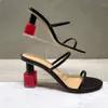 Lady 2024 Skórzana skóra Seksowna Ladies Lipstick High Obcing Sandals Bupper Open Tose Peep-Toe One-Line Europe and America The Catwalk Wedding Party E93B