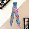 Designer Silk Scarf Women Summer Scarves Sadel Silk Scarf Binding Bag Handle Silk Ribbon Long Silk Dekorativt hårband Mulberry Silk Small Scarf