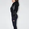 Women's Jackets Winter Autumn Women Moto Biker Leather Jacket Solid Black Long Sleeve Cropped Tops Outwear Coat Hoodies For