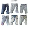 Lila designer mens jeans shorts hopp avslappnad kort knä lenght jean kläder 29-40 Storlek