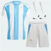 Messis Argentina Football Zestaw dla dzieci Messis Soccer Jerseys 2024 2025 Baby Football Shirts Kids Football Zestawy 24 25