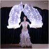 Bühnenverschleiß adt luminöses weißes Licht LED LED Veil Schleier für Frauen Bellydance Oriental Belly Dance Dancing Accessoires Drop Lieferung ein Dhcuz