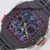Multifunktionsklockor Automatiska mekaniska armbandsur Swiss RMRM Watches handledsklockor Män kolfibermaskiner Swiss Name Lunx53 RMRM