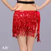 Stage Draag Sexy Belly Dance Layer Rok pailletten keten Tassel Belts Clubwear Latin Hula oefenjurk Performance Hip Taille sjaal