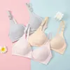 Maternity Intimates Soft Wire Free Nursing Bra 100% Cotton Breastfeeding Maternity Suckling Button Brassiere for Pregnant Women Underwear Clothing Y240515