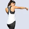 Frauen Fitnessstudio Tops Schwarz ärmellose Yoga Top Fitness Shirt Weste Running Training Sportbrief Rückenfrei 240511