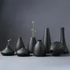 Black Ceramic Small Vase Home Decoration Crafts Tabletop Ornament Simplicity Japanesestyle 240513