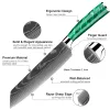kiritsukeシェフナイフ8 "スライスするための日本の包帯ナイフ野菜人間工学に基づいた樹脂ハンドルダマスカスレーザーパターンブレード