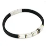 Strand High Performance At Low Cost Fashion Men's Stainless Steel Rubber Adjustable Bracelet