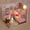 Architecture/DIY House Baby House Mini Miniature Doll House DIY Small House Kit Production Room Princess Toys Home Bedroom Decoration with Furniture W