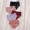 Women's Panties S-4XL Sexy Cool Lace Transparent Women Underwear Mid Waist Embroidered Temptation Breathable Hollow Comfortable Lingerie