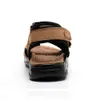Новая мода Roxdia дышащие сандалии сандалия на искренний кожаный пляжный туфли Мужские тапочки причинно -следственная обувь плюс 39 48 Rxm006 F52R# B83a
