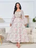 Etnische kleding Eid Women Party Dress Abaya For Women Prom Dubai Borduurwerk Floral Ramadan Wedding Lange Jurken Robe Festa Vestidos Mujer 2024 T240515