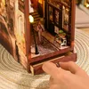 Arkitektur/DIY House Miniature Doll House Set 3D Puzzle Diy Book Nook Kit Eternal Bookstore Wood Dollhouse With Light Building Model Toys For Presents