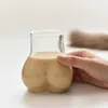 Tasse en forme de crosse 450 ml de café drôle épais épais borosilicate glas de carrosserie adultes pour l'eau de lait 240507